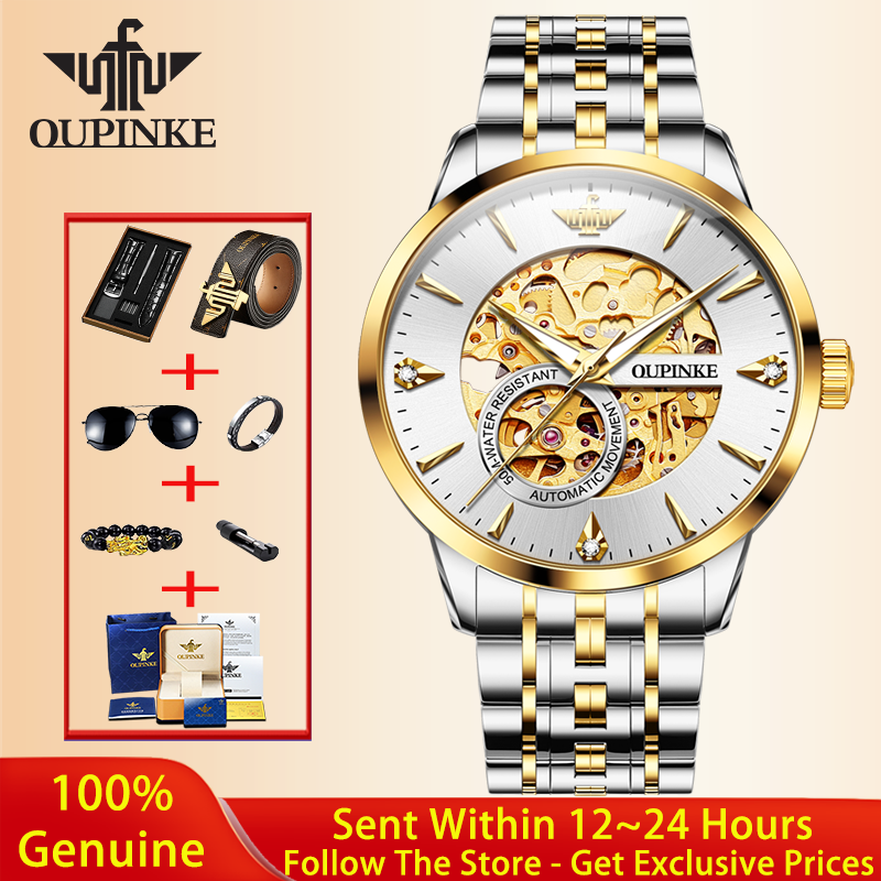 Luxury Watch All Brands - OUPINKE Luxury Fully Hollow Men Mechanical